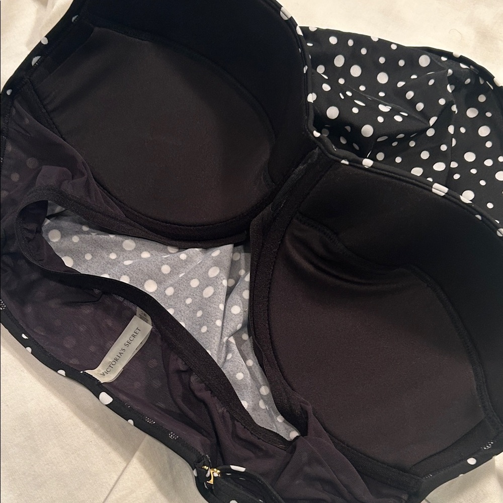 Victoria's Secret Black and White Polka Dot Swim Tankini Top  size 38C - Picture 7 of 13